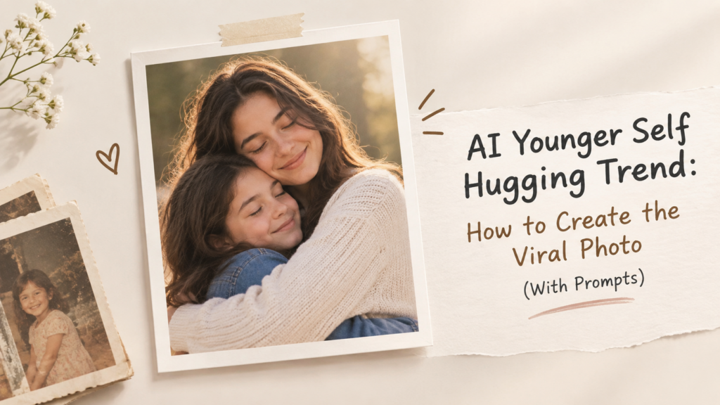 AI younger self hugging
