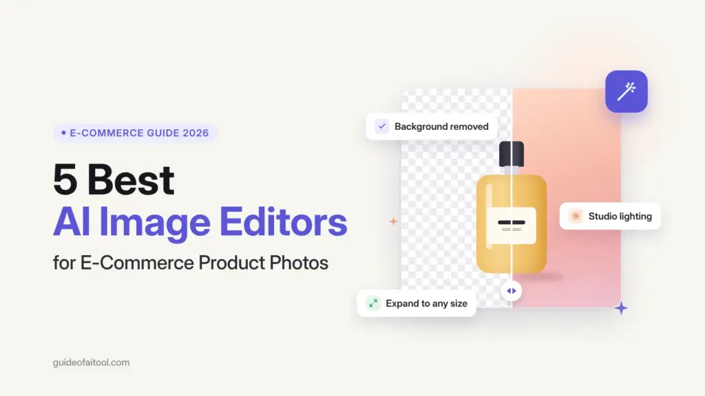 Best AI image editors for e-commerce product photos showing a product image with background removed, studio lighting and image expand tools