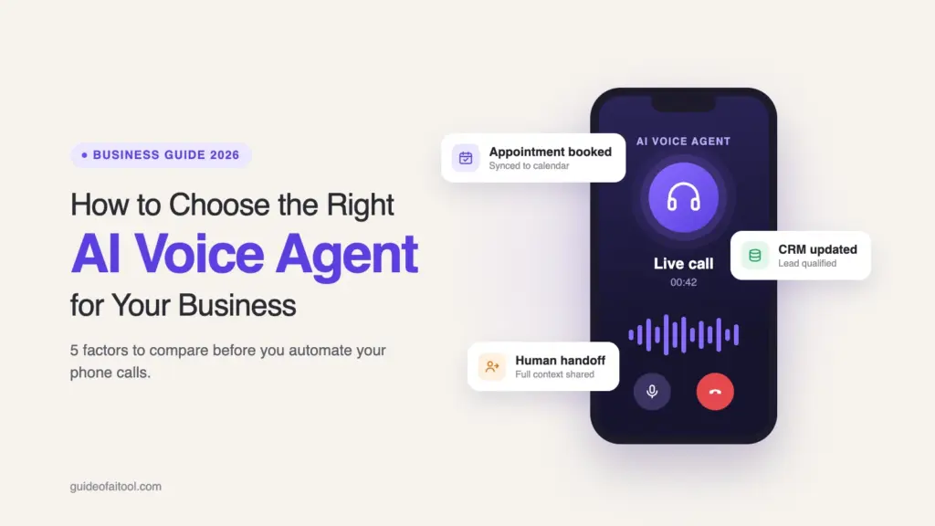 How to choose the right AI voice agent for your business, with a live AI call booking appointments, updating the CRM and handing off to a human